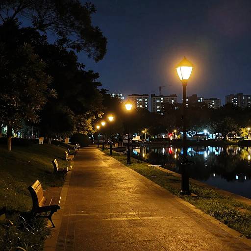 Aesthetic Night Park in City