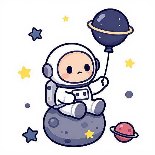 Cute Baby Astronaut on Moon
