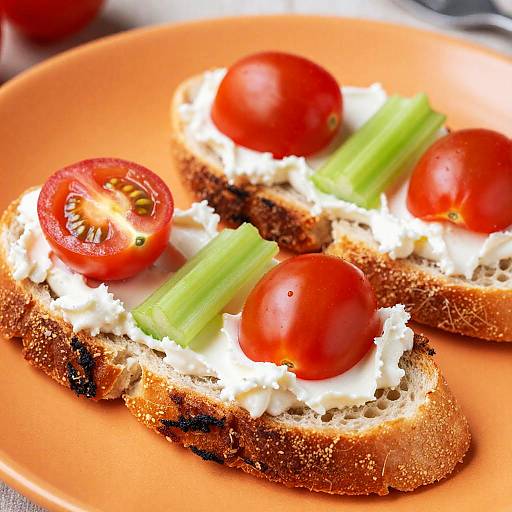 Close-Up Toasted Bread with Toppings