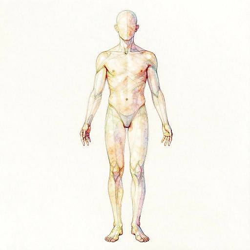 Watercolor Male Body Outline Art