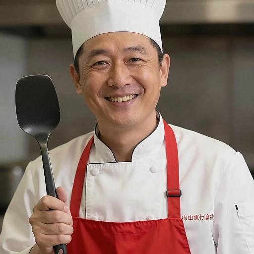 Smiling Chef Holding Spatula