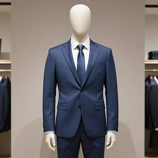 Elegant Mannequin in Blue Suit