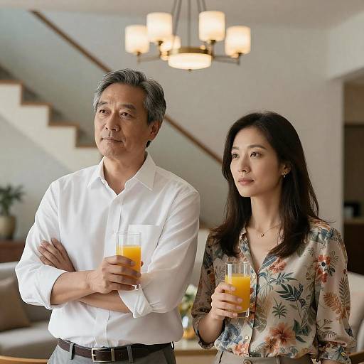 Modern Living Room Portrait of Couple