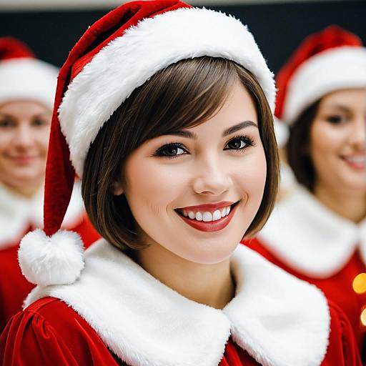 Realistic Christmas Choir Girl Portrait