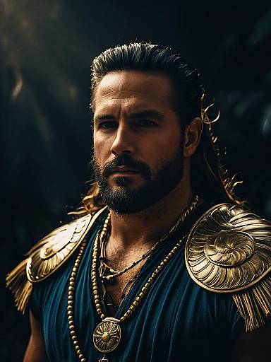 Heroic Portrait of Man in Maui Costume