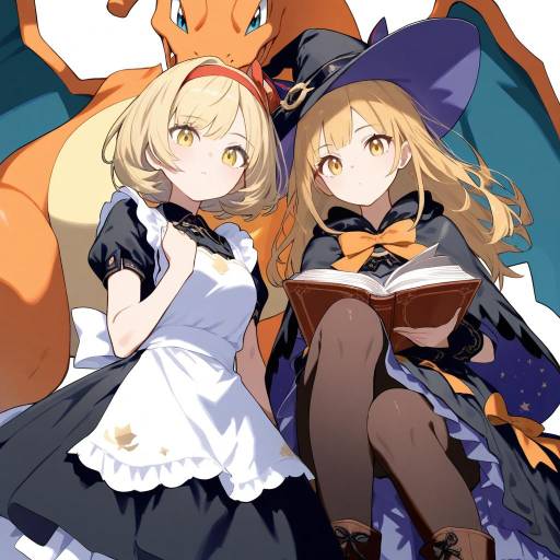 Charizard Witch Crossover with Girls