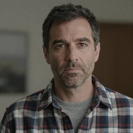 Intense Gaze of a Middle-Aged Man