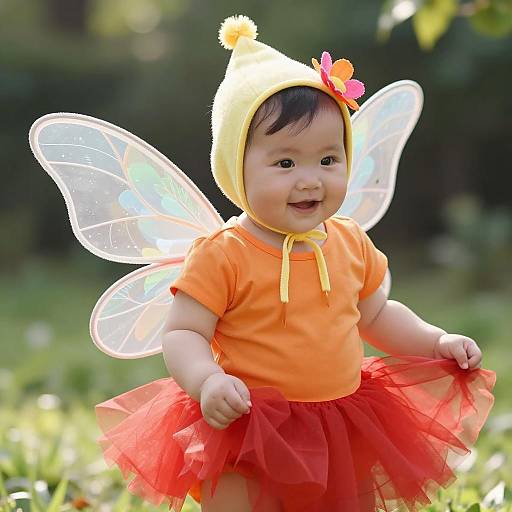 Baby Girl in Fairy Costume Outdoors