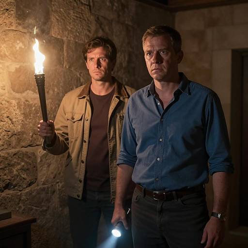 Dimly Lit Encounter in Stone Room