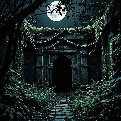 Moonlit Forgotten Dungeon Entrance