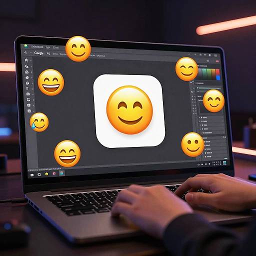 Futuristic Digital Artist with Emojis