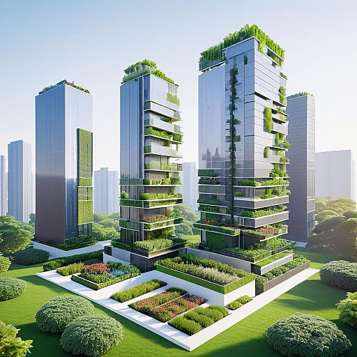 Minimalist Skyscraper with Rooftop Garden Minimalist Skyscraper with Rooftop Garden