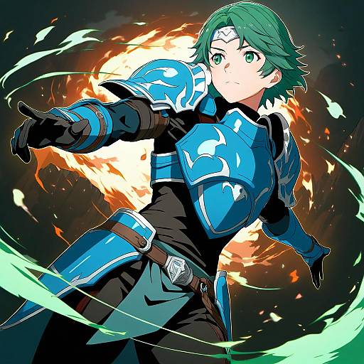 Illustration of Alm (fire emblem), fire emblem in the style of Fuwa daisuke