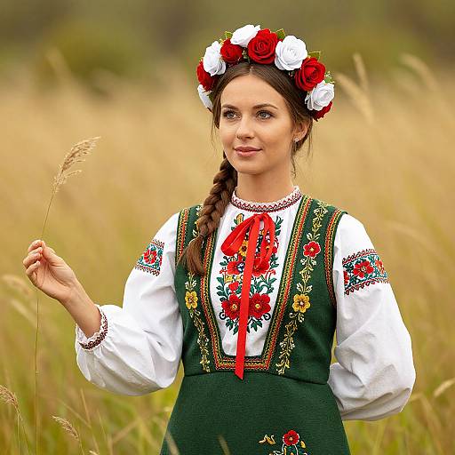 Woman in Traditional Russian Folk Costume