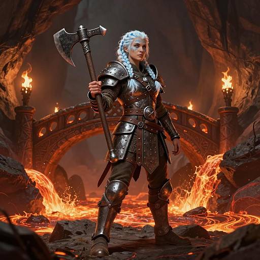 Epic Female Dwarf Frost Warrior Illustration