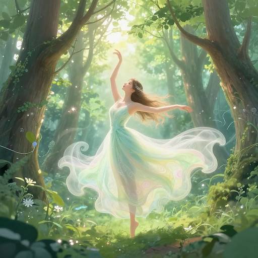 Ethereal Sinuette in Mystical Forest