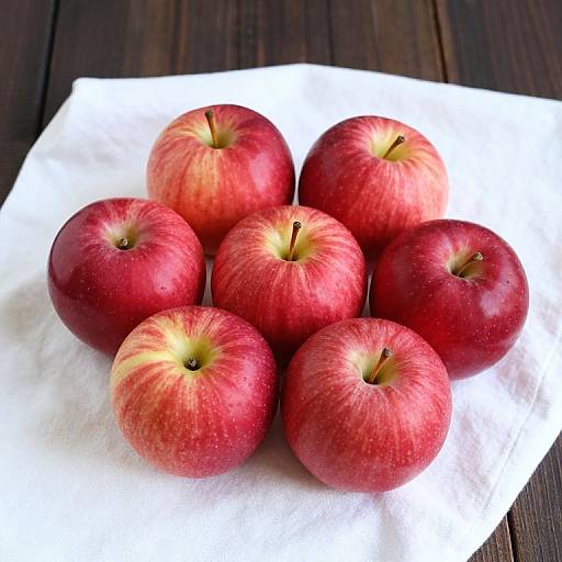 Vibrant Red Apples on White Cloth