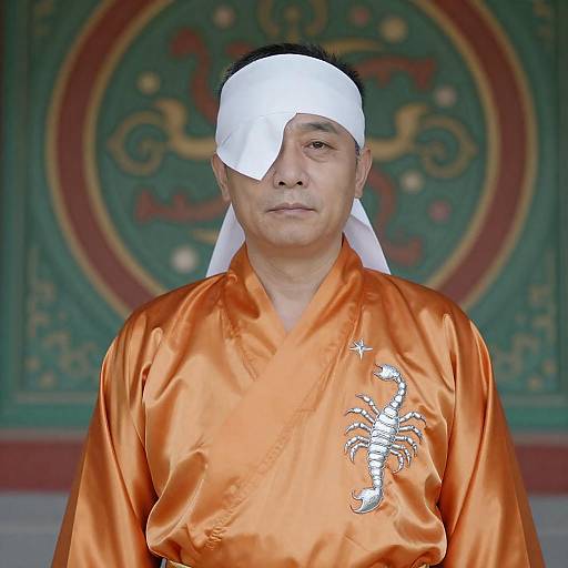 Middle-Aged Man in Ornate Silk Robe