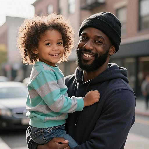 Joyful Urban Portrait of a Father and Child