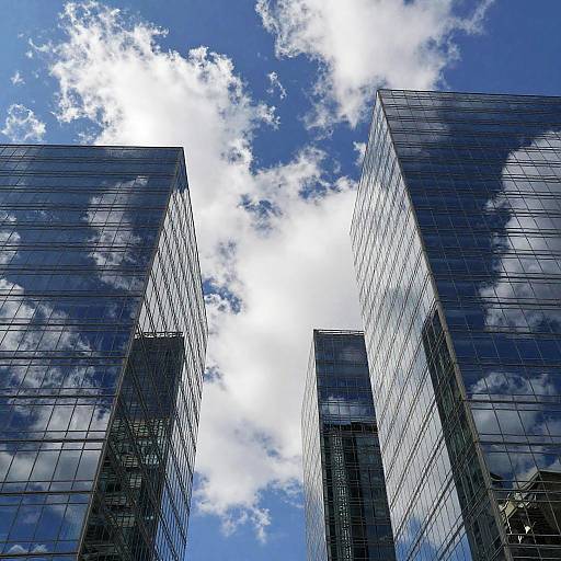 Modern Glass Skyscrapers with Sky Reflection
