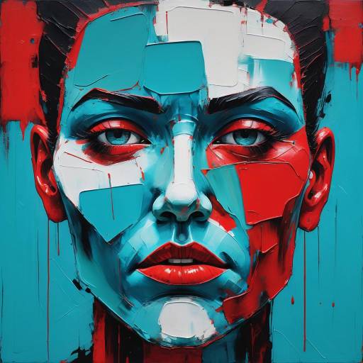 Vivid Abstract Portrait in Expressionist Style