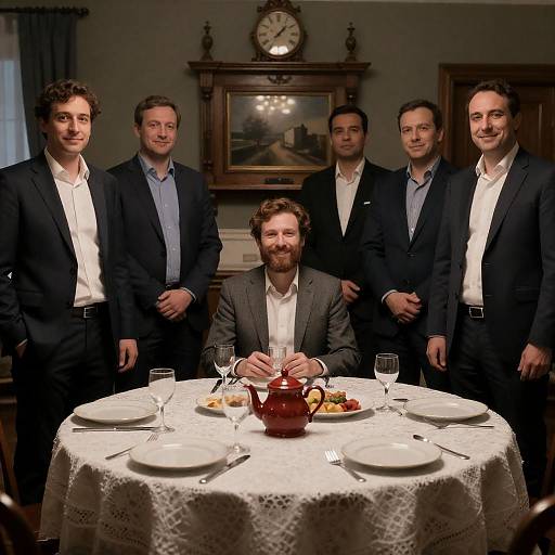 Men Gathering Around a Round Table