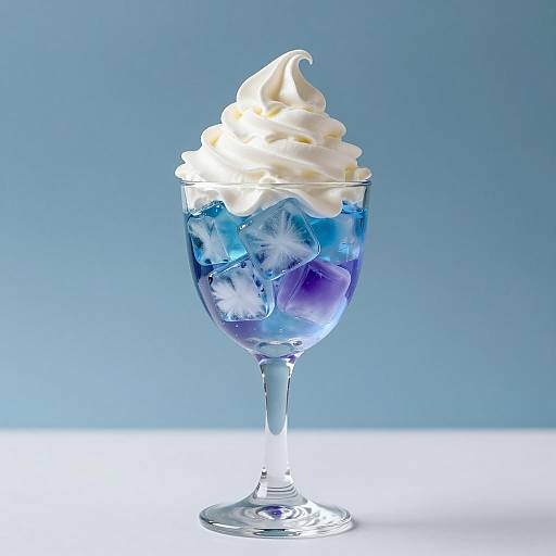 Vibrant Goblet with Colorful Ice and Cream