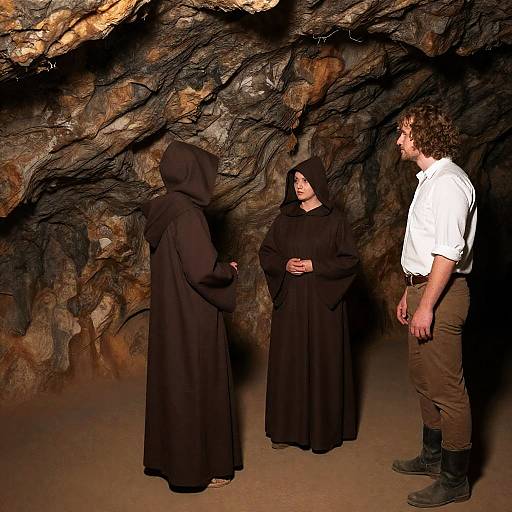 Cave Interior with Mysterious Figures