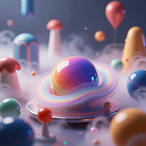 Futuristic Vaporwave Playground Scene