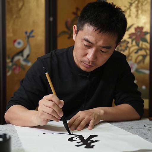 East Asian Calligrapher's Artistic Focus