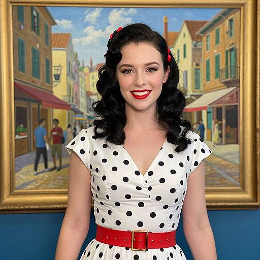 Vintage Style Woman with European Painting