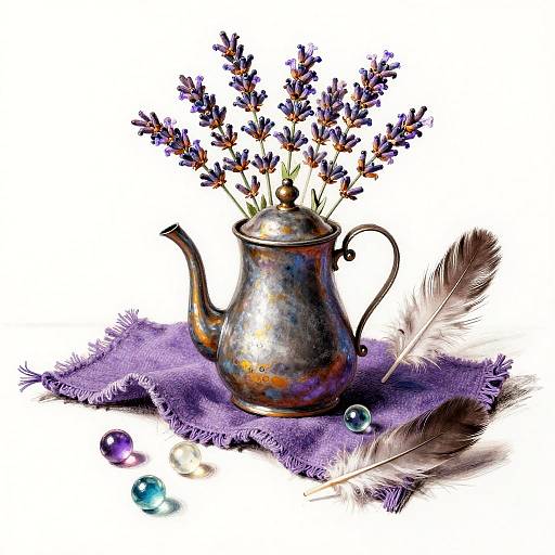 Whimsical Charcoal Sketch Still Life