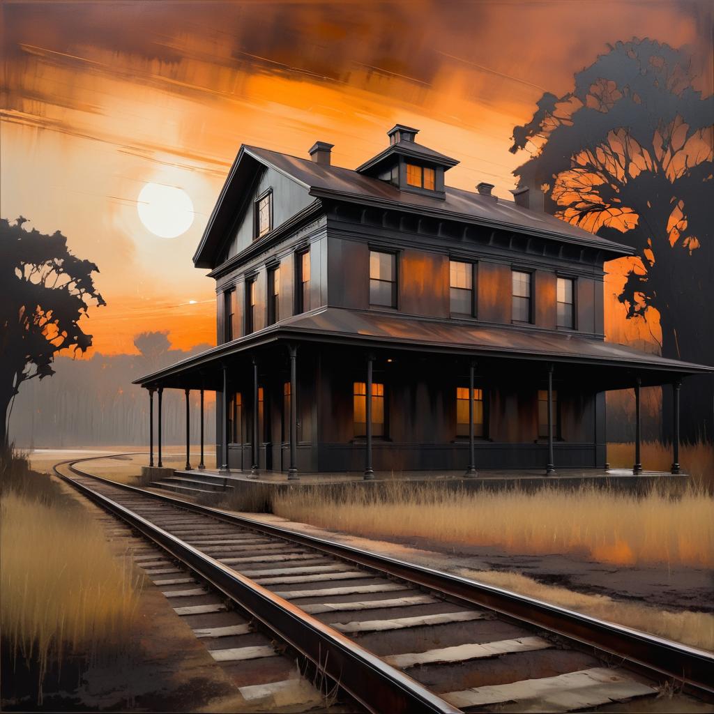 Forgotten Train Station in Surreal Style