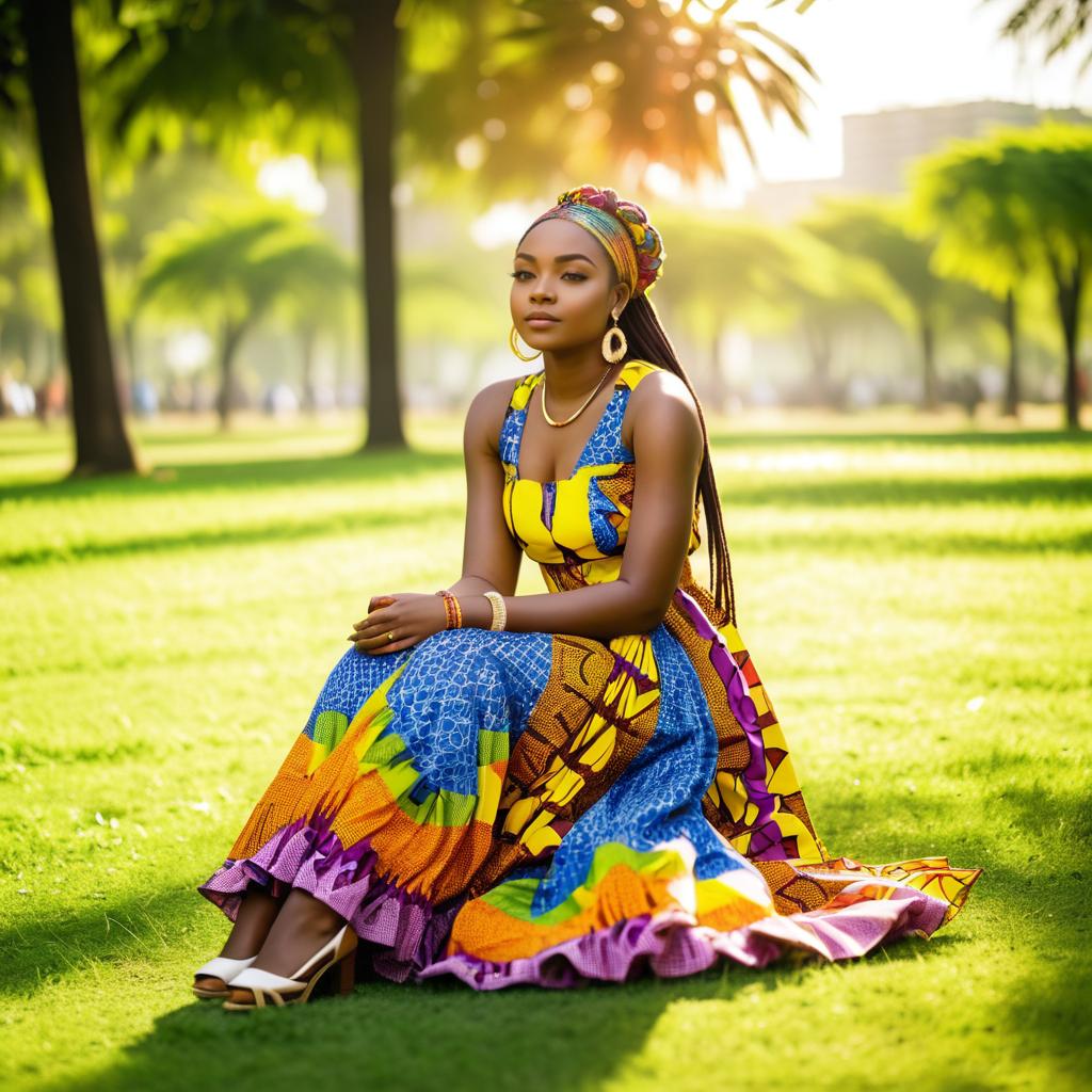 Portrait of a Nigerian Woman in Ankara Dress