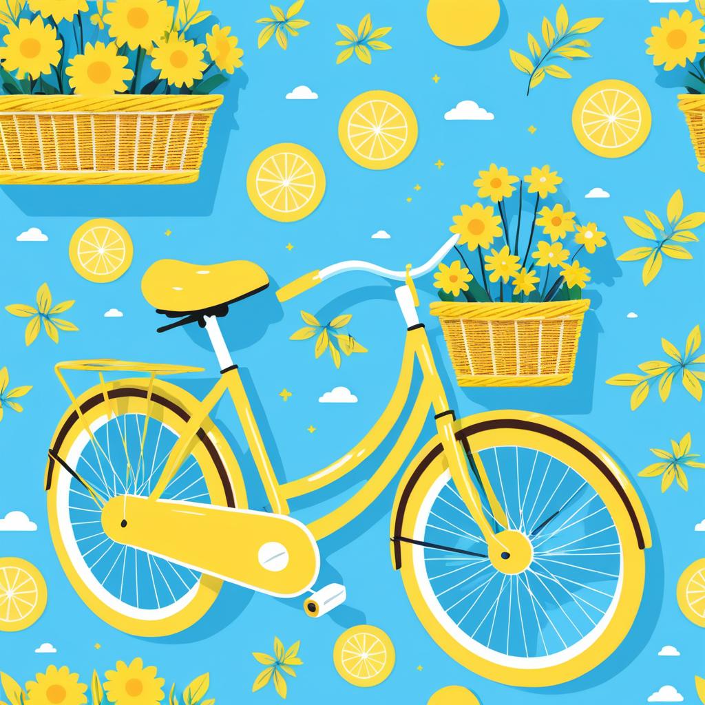 Colorful Bicycle Illustration in Minimal Style