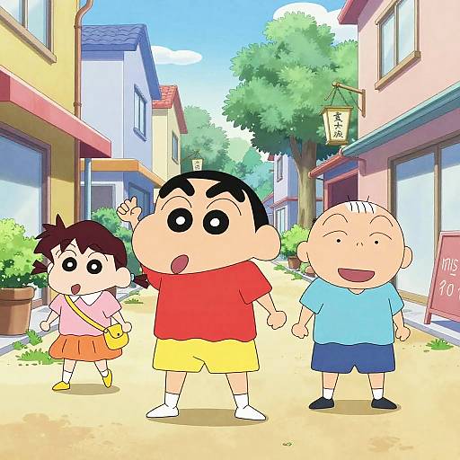 Sazae San in Lively Japanese Streets