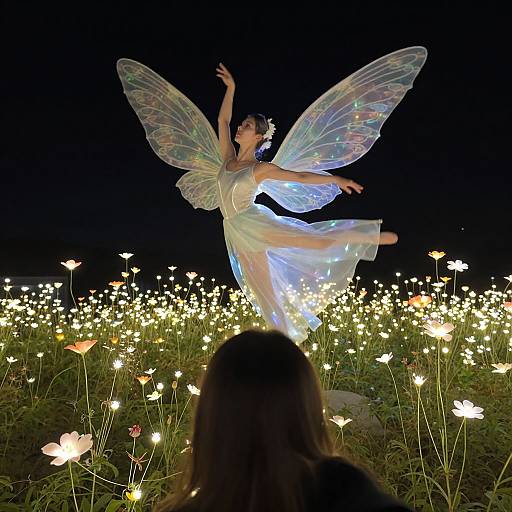 Ethereal Dancer in Luminescent Bloom