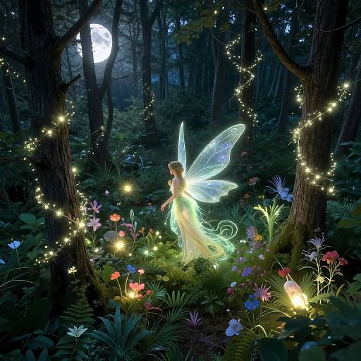 Moonlit Enchanted Fairy Forest