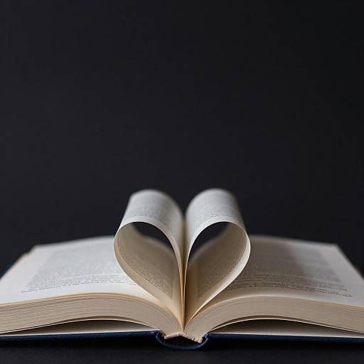 Heart-Shaped Pages in Black Background