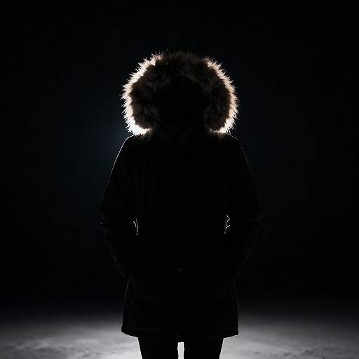 Dramatic Silhouette in Winter Coat
