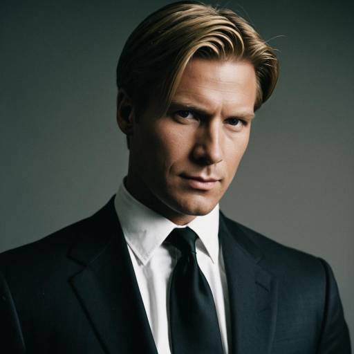 Man in Tailored Dark Suit with Classic Tie