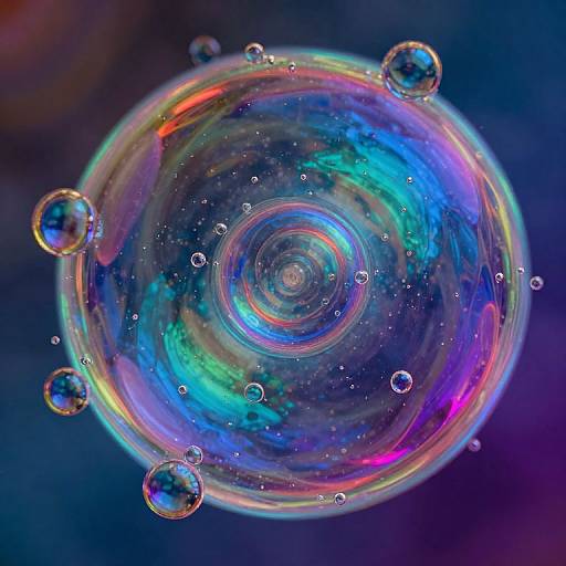 Iridescent Bubbles in Abstract Fluid