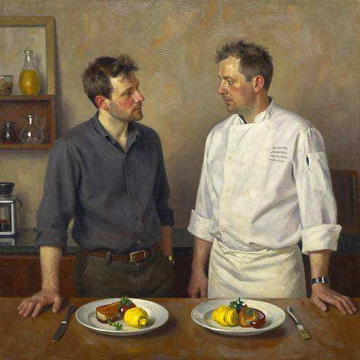 Chef and Food Critic in Earthy Tones