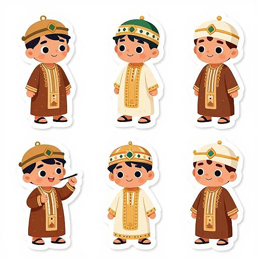 Playful Moorish Sudanese Boys Stickers