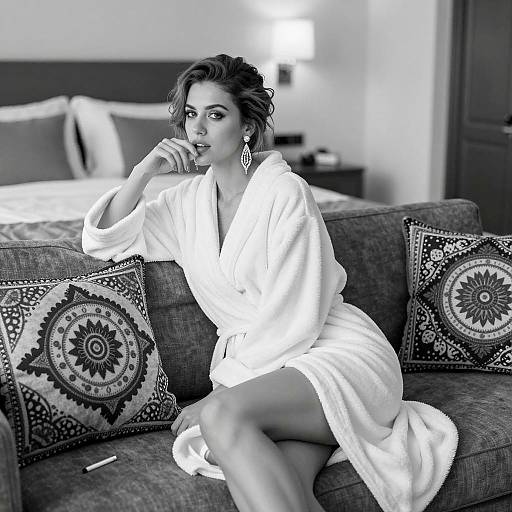 Elegant Black and White Woman Portrait