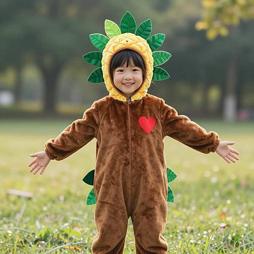 Joyful Child in Tree Costume