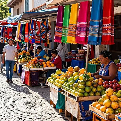 Vibrant Hyperrealistic Street Market Scene