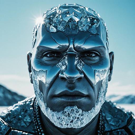 Crystal Golem Face Portrait