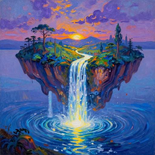 Surreal Floating Islands Landscape