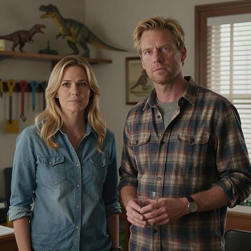 Relaxed Couple in Dimly Lit Room